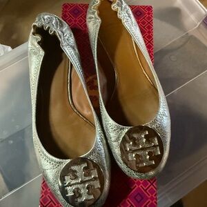 Tory Burch Silver Kids Dress Shoes